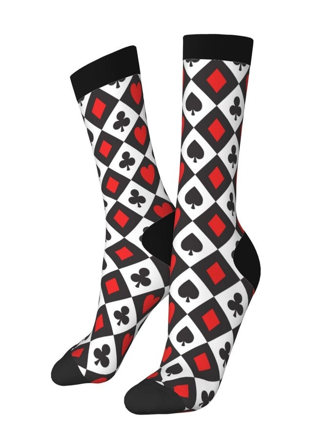 Poream Card Chess Board Novelty Funny Crew Socks, Cool Breathable Dress Socks Gift For Men Women - Image 1