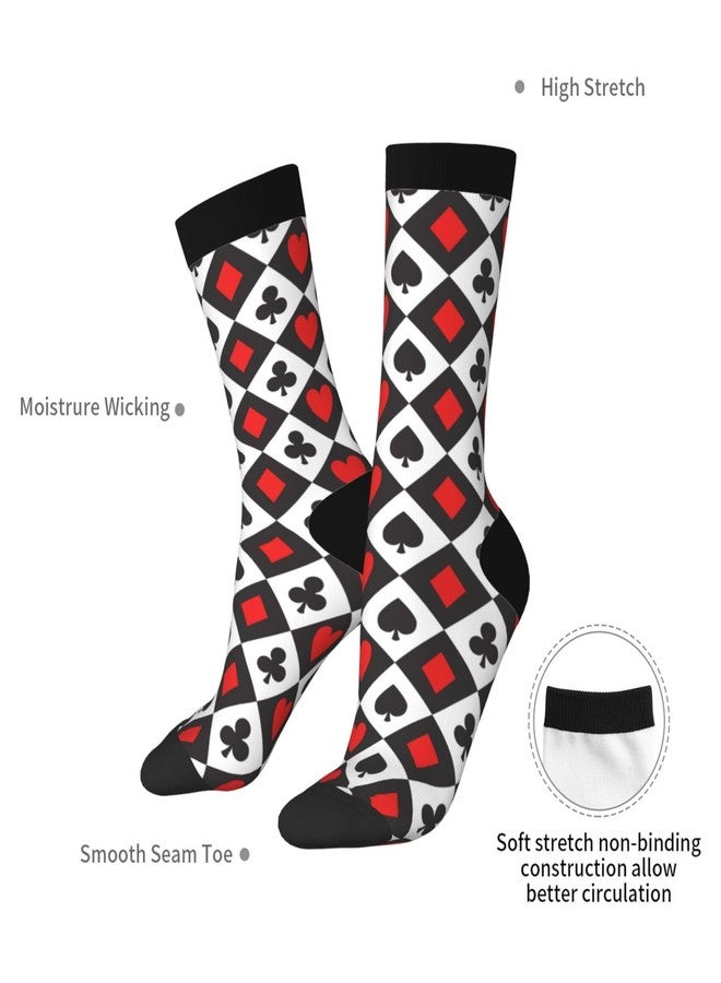 Poream Card Chess Board Novelty Funny Crew Socks, Cool Breathable Dress Socks Gift For Men Women - Image 5