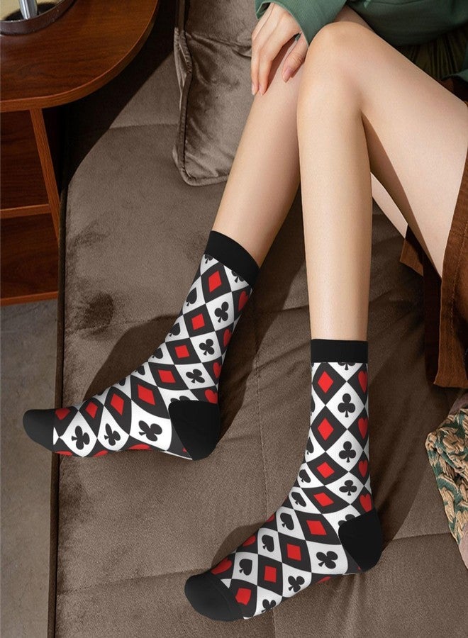 Poream Card Chess Board Novelty Funny Crew Socks, Cool Breathable Dress Socks Gift For Men Women - Image 3