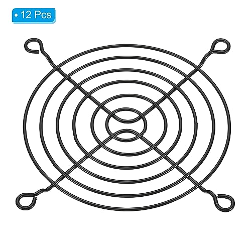 PATIKIL 90mm Fan Finger Grill, 12 Pack Metal Grill Protector Guard Fan Protective Cover for 90x90mm Exhaust Fans for Equipment Computer DIY, Black - Image 3