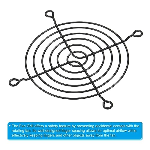PATIKIL 90mm Fan Finger Grill, 12 Pack Metal Grill Protector Guard Fan Protective Cover for 90x90mm Exhaust Fans for Equipment Computer DIY, Black - Image 4