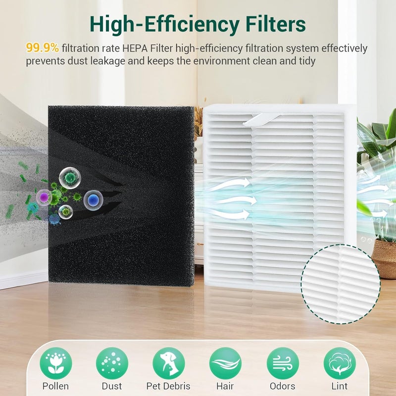 BUXEBUX Replacement Parts Accessories for Eufy L60/L60 Hybrid/L60 SES/L50 Series Robot Vacuums Replacement Parts Kit, 1 Main Roller Brush, 4 Hepa Filters, 4 Side Brushes, 6 Vacuum Bags, 15 Pack - Image 5