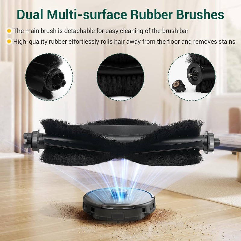 BUXEBUX Replacement Parts Accessories for Eufy L60/L60 Hybrid/L60 SES/L50 Series Robot Vacuums Replacement Parts Kit, 1 Main Roller Brush, 4 Hepa Filters, 4 Side Brushes, 6 Vacuum Bags, 15 Pack - Image 3