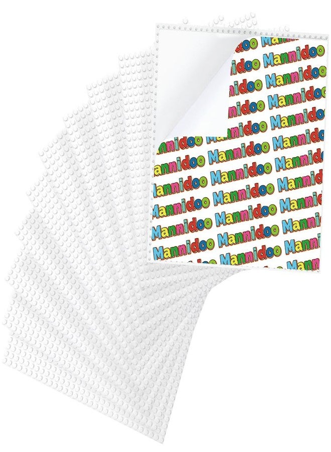 MANNIDOO Peel-and-Stick Baseplates, 10 Packs 10" x 10“ Classic Adhesive Building Base Plates for Walls and Tables - Compatible with All Major Brands (White) - Image 1