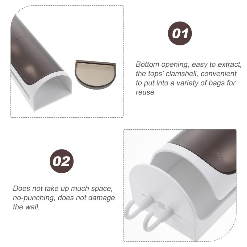 Wall Mounted Plastic Bag Holder Kitchen Storage Box Home Organization White - Image 4