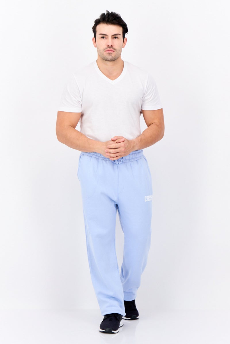 CROSSHATCH Men Regular Fit Brand Logo Jogger Pants, Light Blue  - Image 2