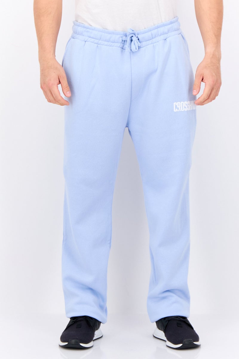 CROSSHATCH Men Regular Fit Brand Logo Jogger Pants, Light Blue  - Image 1