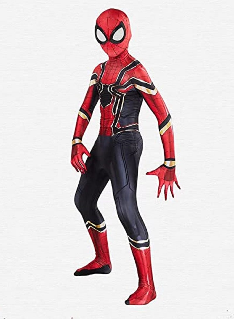 Loquat Spider-Man Costume Bodysuit, 3D Style Superhero Cosplay Jumpsuit, Spandex Jumpsuit with Printed Design, Spiderman Cosplay Costumes for Kids - Image 1