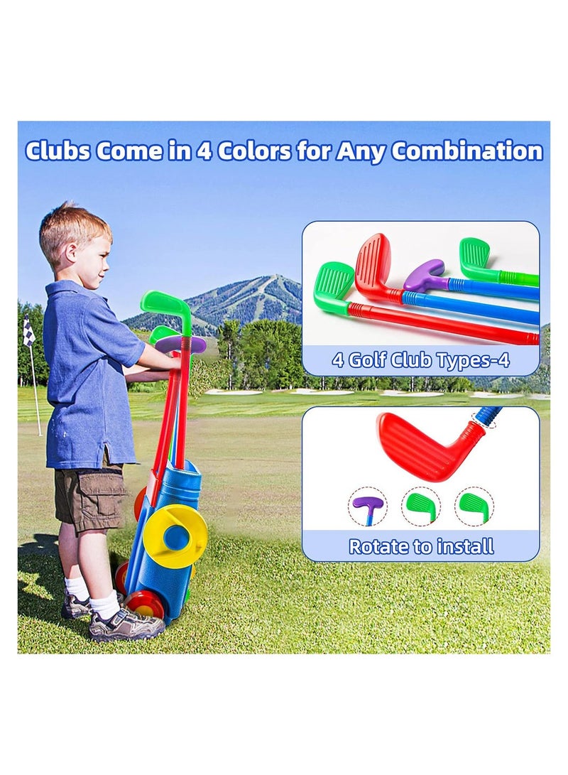 Cool Baby Toddler Golf Toy Set Kids Golf Suitcase Toy Set with 4 Colorful Golf Clubs 6 Balls 2 Practice Holes - Image 5