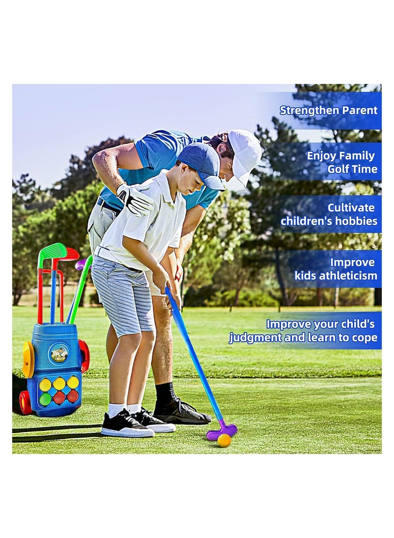 Cool Baby Toddler Golf Toy Set Kids Golf Suitcase Toy Set with 4 Colorful Golf Clubs 6 Balls 2 Practice Holes - Image 4