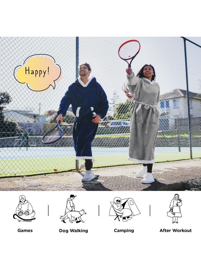 Bedsure Bedsure Wearable Blanket Hoodie, Cozy Long Hooded Blanket Sweatshirt as Mothers Day Hoodie Gifts for Mom Women, Oversize, Grey - Image 4