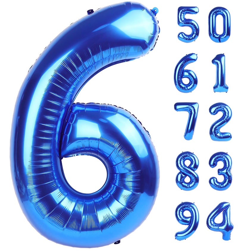IWERP Navy Blue 6 Balloon Number Balloon 40 Inch Blue Party Supplies 6th Balloons for Birthday 6 Birthday Balloon Number 6 Balloon - Image 3