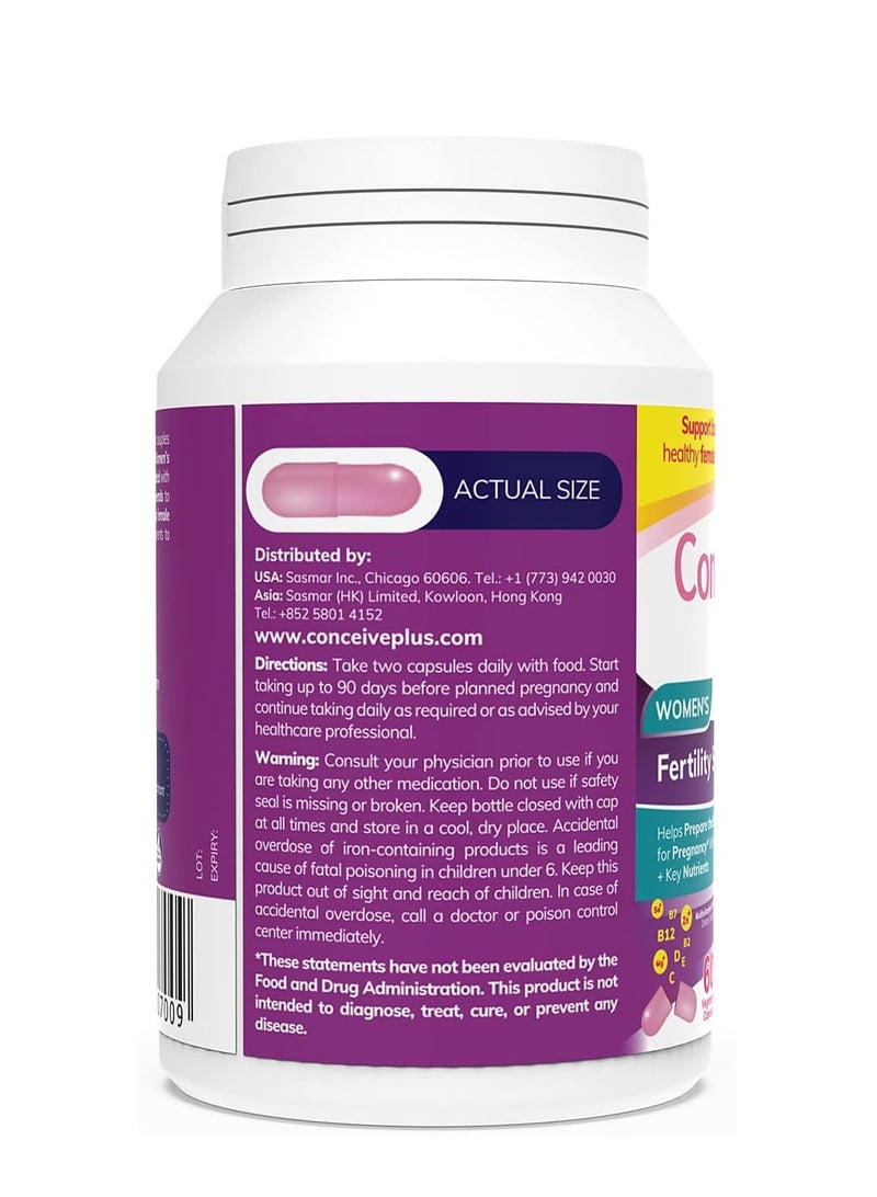 كونسيف_بلس تركيبة لدعم خصوبة المرأة، تركيبة خصوبة المرأة، فيتامين ما قبل الولادة، 60 كبسولة تكفي لمدة 30 يومًا - Image 2
