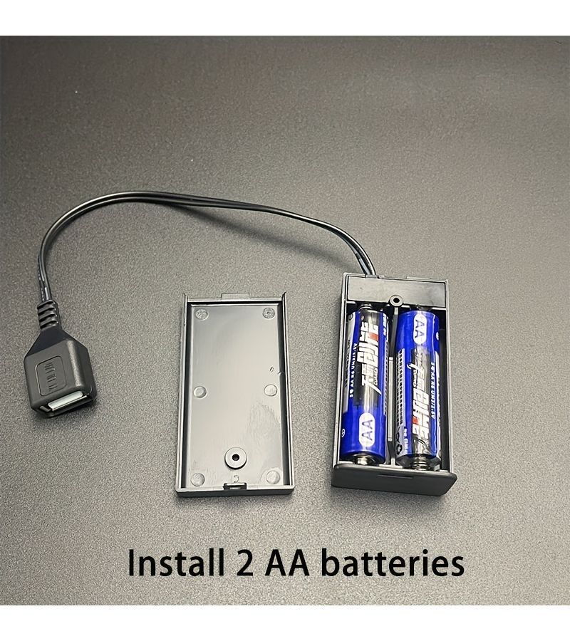 1. صندوق بطاريات AA يتسع لبطاريتين بشكل متسلسل مع مفتاح USB موصل بلاستيكي محمول قابل لإعادة الاستخدام (قطعة واحدة) - Image 3