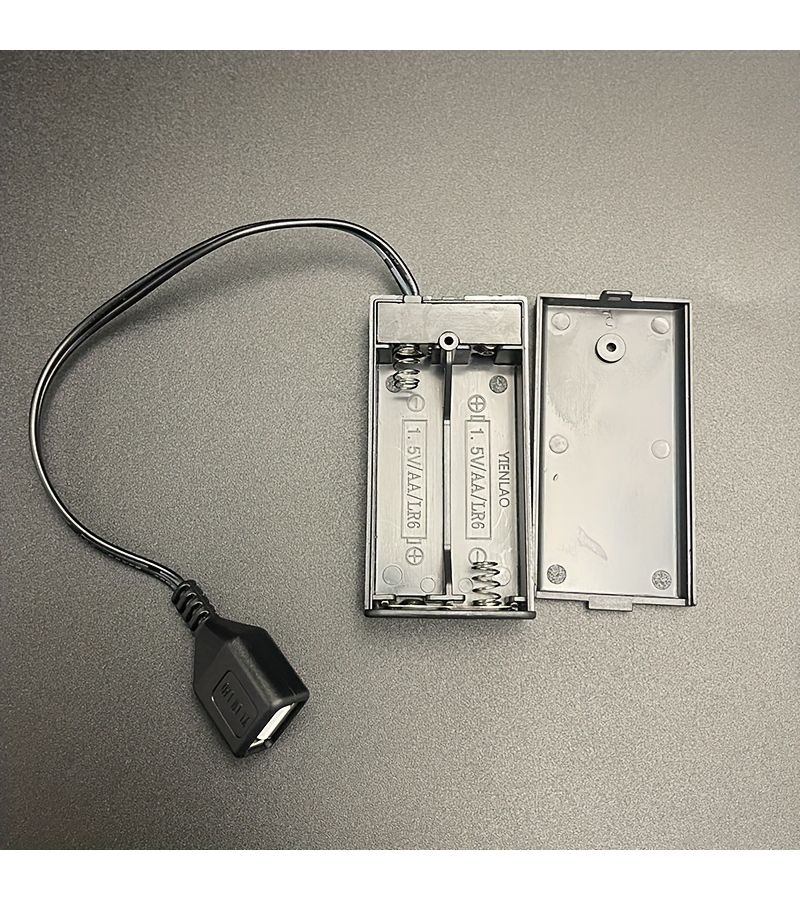 1. صندوق بطاريات AA يتسع لبطاريتين بشكل متسلسل مع مفتاح USB موصل بلاستيكي محمول قابل لإعادة الاستخدام (قطعة واحدة) - Image 5
