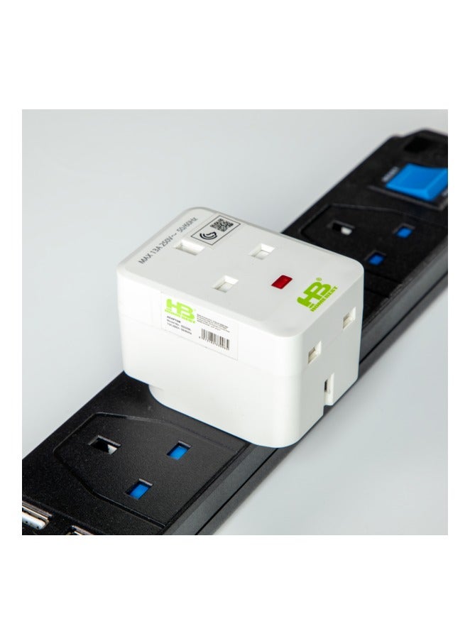 HB 3 Way Sockets Power Adaptor Multi-Plug 13A White - Image 3
