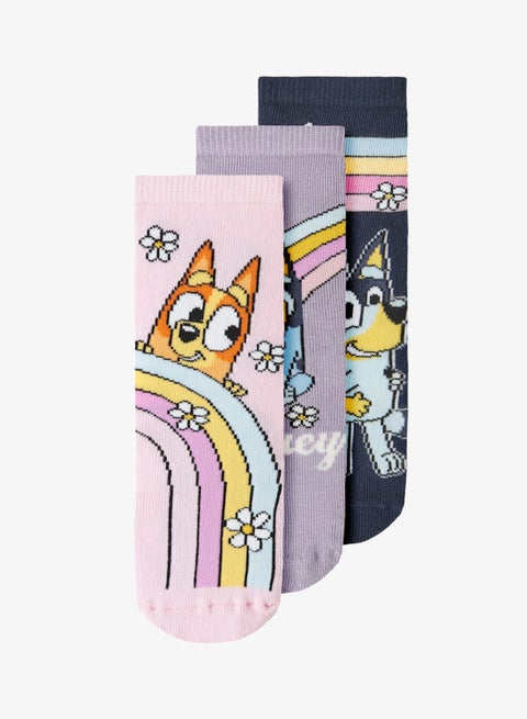 Kids 3 Pack Bluey Ankle Socks
