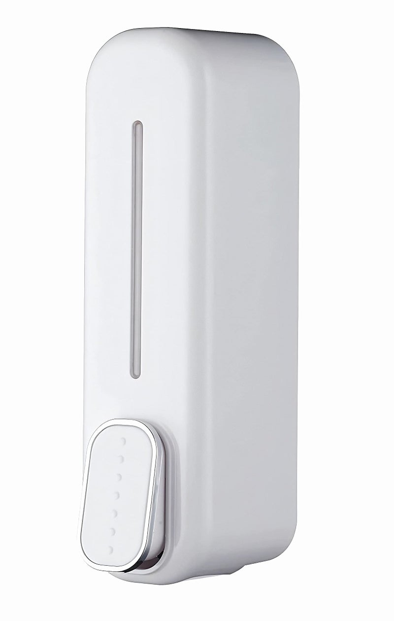 Carnival ABS Wall Mounted Manual Soap Dispenser 350ml Liquid, Soap, Lotion, Shampoo, Conditioner Dispenser for Bathroom,Kitchen and Washbasin(White ABS) - Image 1