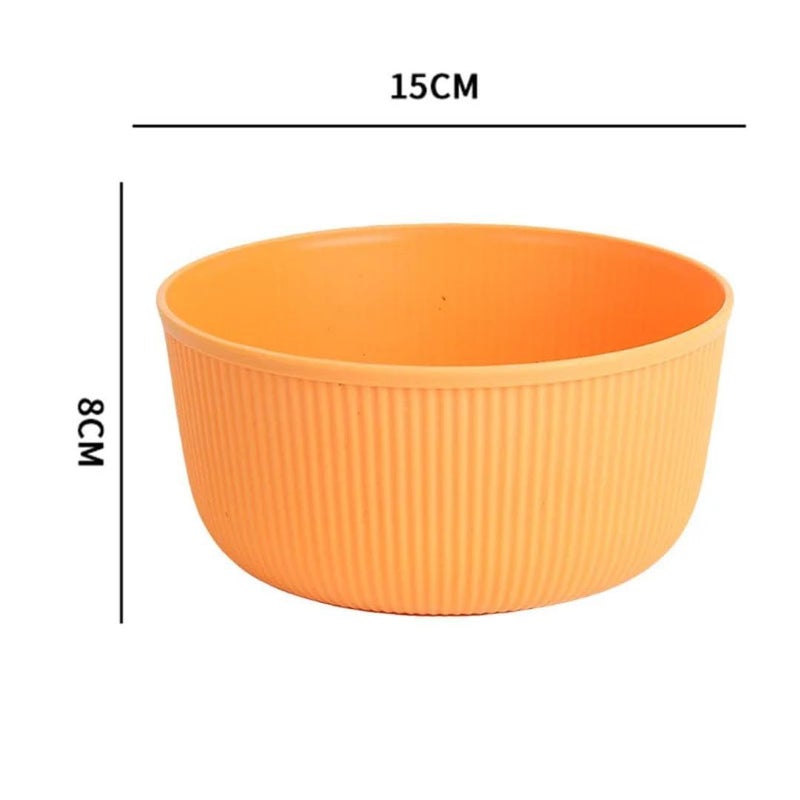 Generic Decorative Plastic Bowls Set, 4-Piece Ribbed Design, Multi-Colour Kitchen Storage .db - Image 3