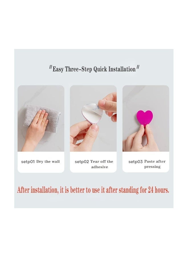 Heart Shaped Decorative Wall Hooks, 24 Pack Stainless Steel Strong Adhesive Wall Hook for Home Kitchen Bathroom, Cute Utility Hooks, for Hanging Hat, Towel, Key, Towel Hook Wall Mount - Image 2