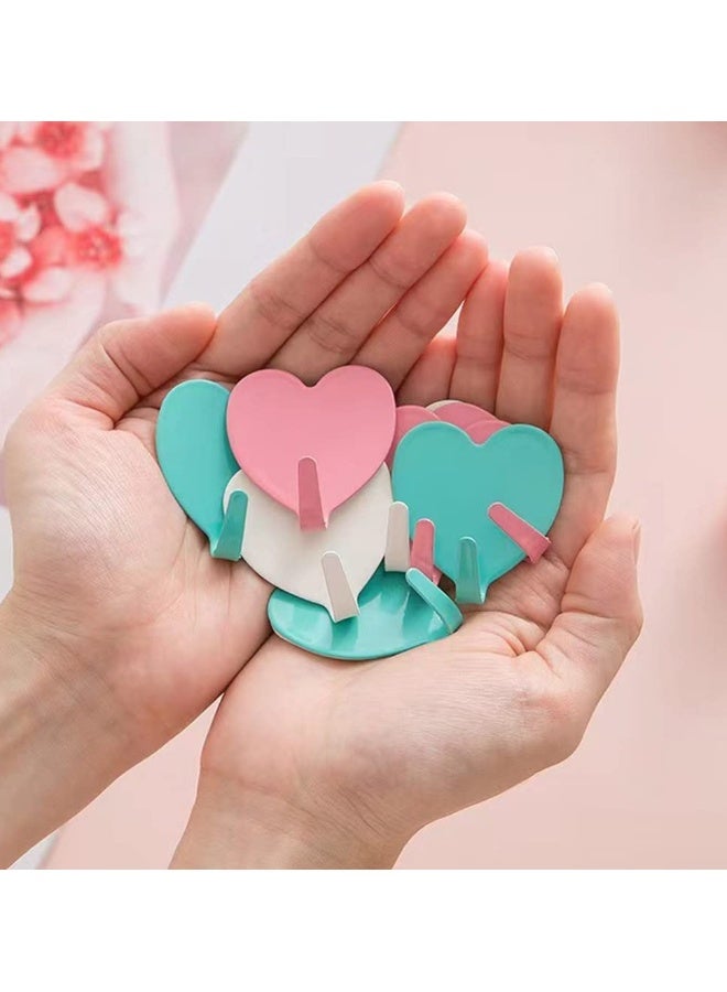 Heart Shaped Decorative Wall Hooks, 24 Pack Stainless Steel Strong Adhesive Wall Hook for Home Kitchen Bathroom, Cute Utility Hooks, for Hanging Hat, Towel, Key, Towel Hook Wall Mount - Image 5