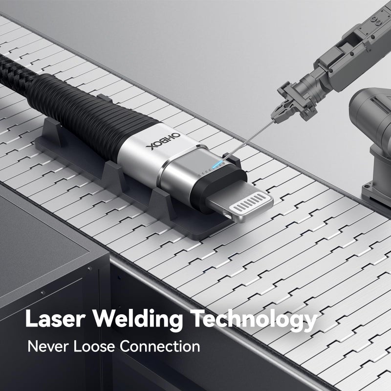 ohbox Extra Long iPhone Charger Cord 15FT [Apple MFi Certified] USB A to Lightning Cable Braided Fast Charging Cord Compatible with iPhone 14 Pro Max/Plus/13/12/11/X/XR/XS/SE/8/7/6/5/iPad - Black - Image 4