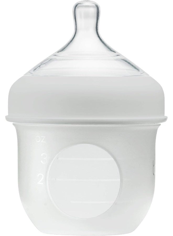 بون Boon NURSH Reusable Silicone Pouch Bottles, 4 Ounce (Gray) - Image 1