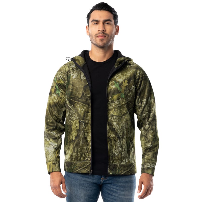Realtree Men's Performance Bonded Fleece Zip Hoodie, Realtree APX, Large - Image 1
