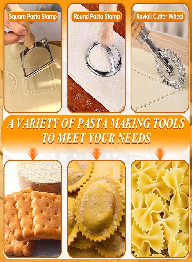 ATPWONZ Pasta Making Tools, 10 Piece Wood Pasta Making Kit with 3 Rolling Pins, 1 Gnocchi Board, 1 Dough Cutter, 1 Ravioli Cutter, 1 Ravioli Maker, 2 Pasta Stamps, 1 Baking Mat, Ravioli Pasta Set for Kitchen - Image 4