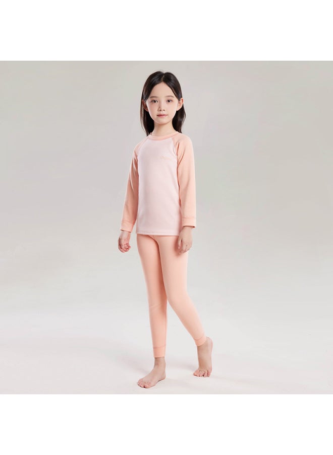 Children's New Raglan Sleeve Thermal Underwear Suit Boys And Girls Thickened Autumn Clothes Autumn Trousers Baby Winter Base Shirt Velvet