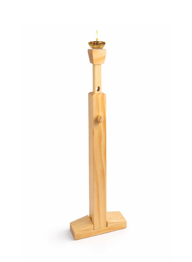 Yogikuti Wooden Trataka Stand Candle Holder for Yoga Meditation, Handcrafted Natural Wood Trataka Stand for Eye Exercise, Focus Training & Mindfulness Practice - Image 1