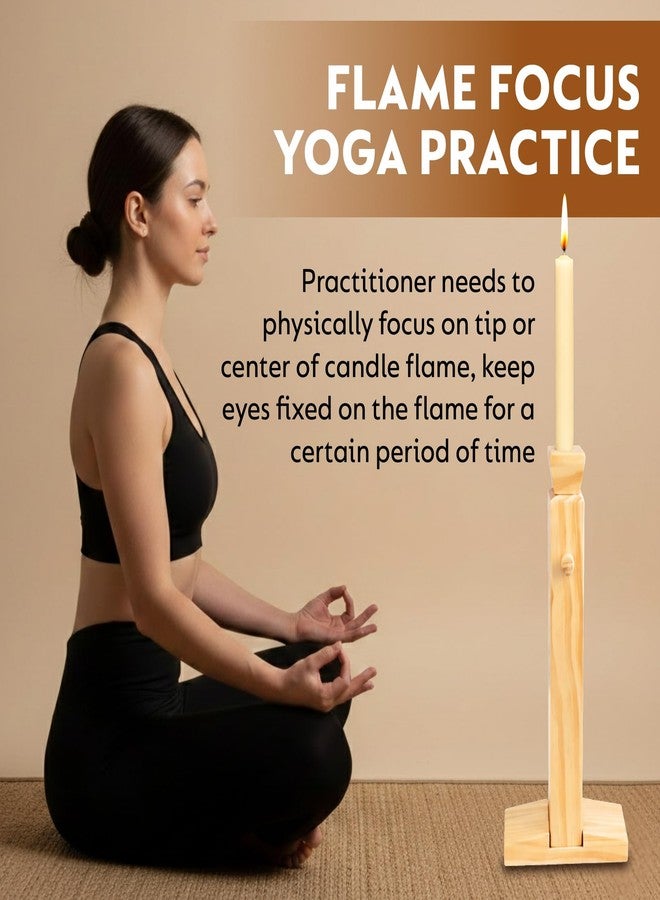 Yogikuti Wooden Trataka Stand Candle Holder for Yoga Meditation, Handcrafted Natural Wood Trataka Stand for Eye Exercise, Focus Training & Mindfulness Practice - Image 5