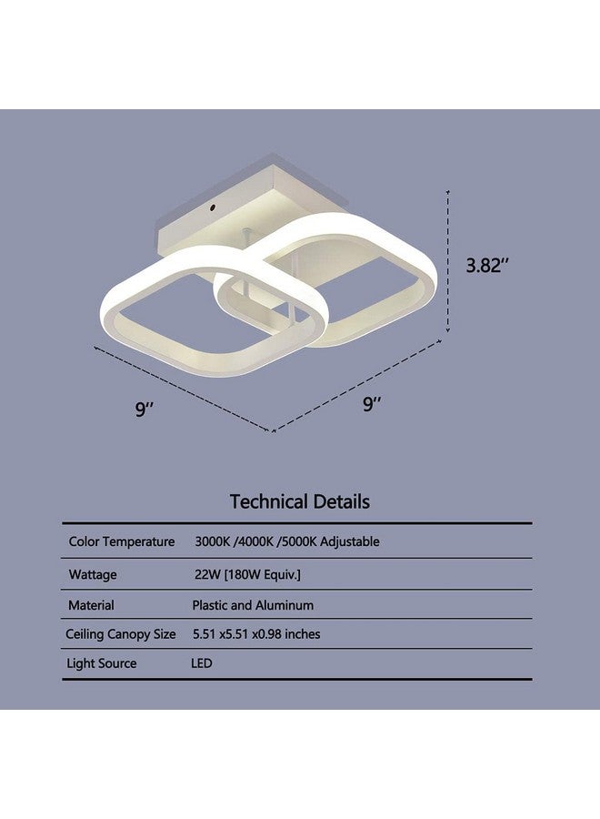 RJ RJ - 22 W Square Modern Ceiling Light for Bedroom Kitchen Loft Aisle Hallway Balcony Stair Cool White, Warm White, Natural White (2 Years Warranty - Image 2