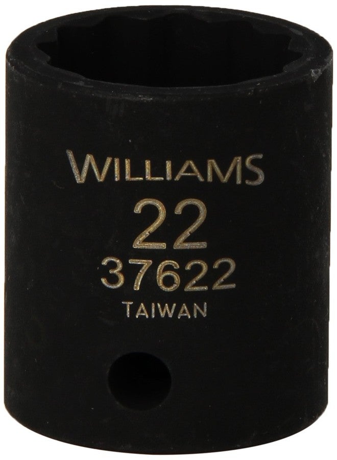 Williams 37622 1/2-Inch Drive 22mm Standard Impact Socket, 12-Point - Image 1