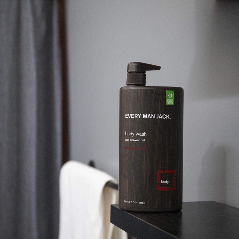 Every Man Jack Men's Body Wash - | 33-ounce Twin Pack - 2 Bottles Included | Naturally Derived, Parabens-free, Pthalate-free, Dye-free, and Certified Cruelty Free (Cedarwood)
