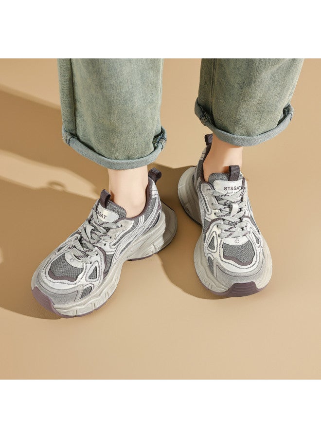 St&Sat Mesh Options】new Fashion Thick-sole Dad Shoes, Running Sneakers, Casual Sports Shoes, Breathable And Comfortable Women's Footwear - Image 3