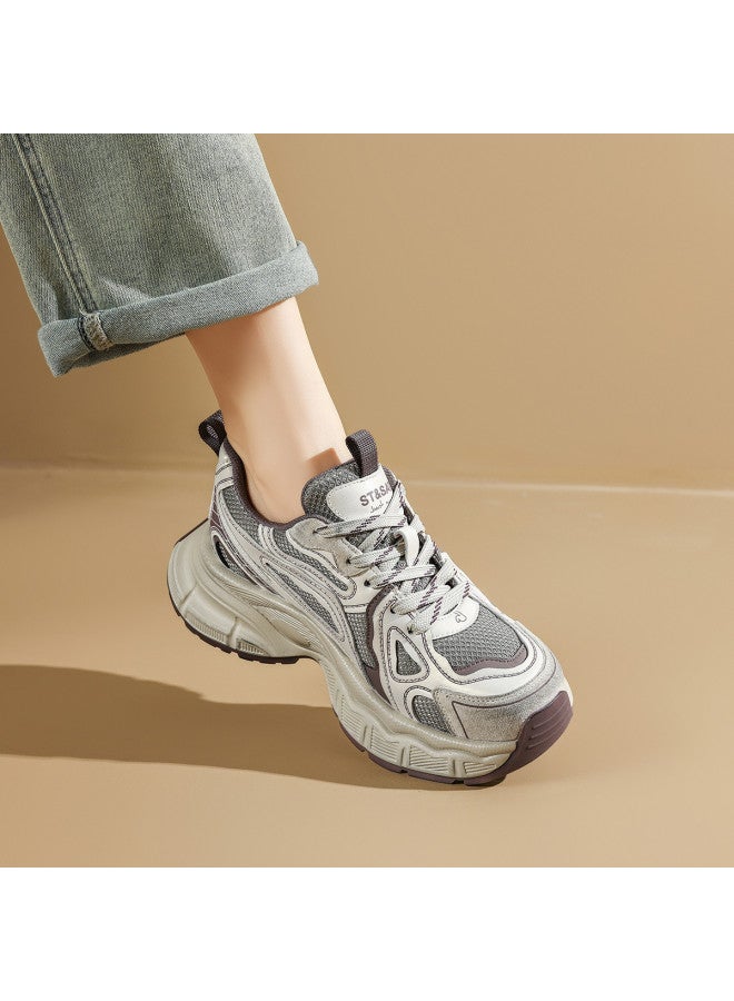 St&Sat Mesh Options】new Fashion Thick-sole Dad Shoes, Running Sneakers, Casual Sports Shoes, Breathable And Comfortable Women's Footwear - Image 4