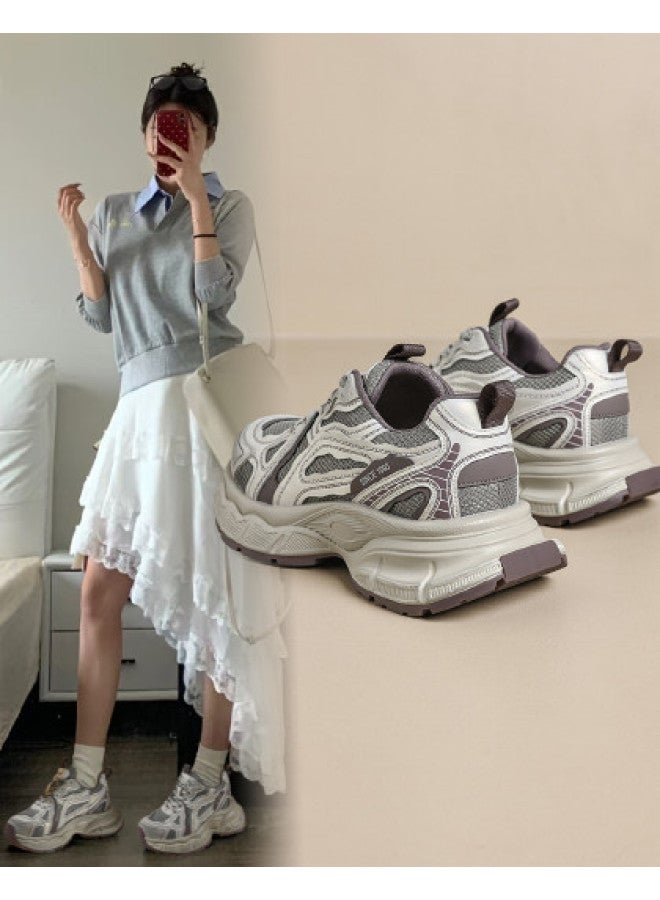 St&Sat Mesh Options】new Fashion Thick-sole Dad Shoes, Running Sneakers, Casual Sports Shoes, Breathable And Comfortable Women's Footwear - Image 1