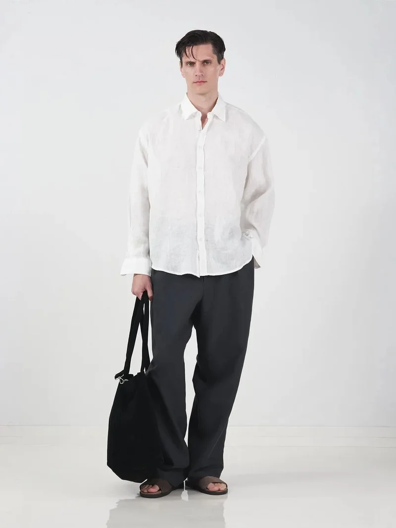 جيستو GIESTO Oversized Linen Button-Up Shirt