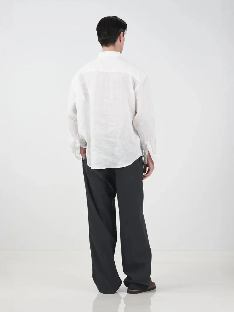 جيستو GIESTO Oversized Linen Button-Up Shirt