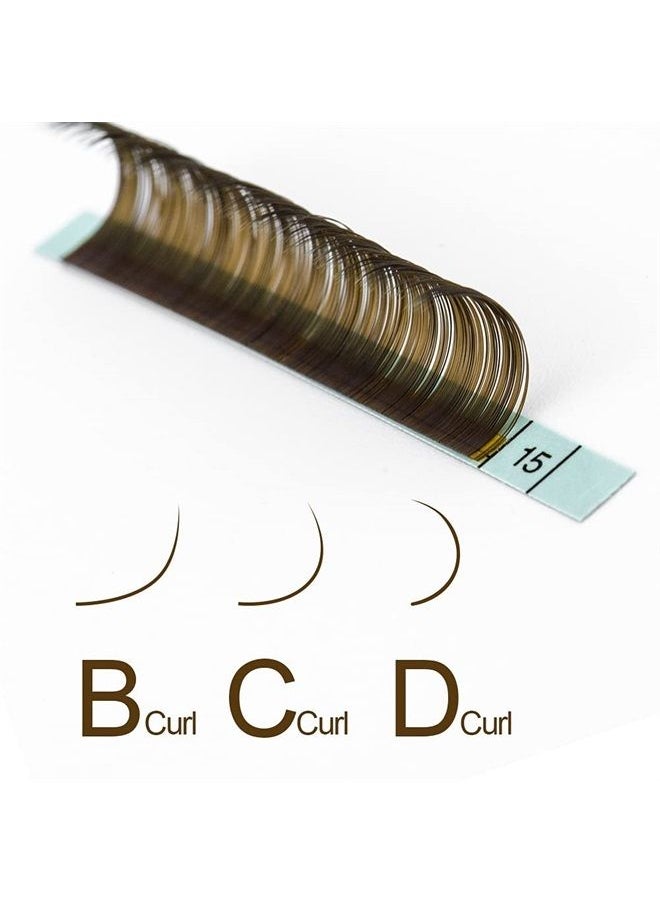 NAGARAKU Natural Brown Color Eyelash Extensions 0.07mm D curl 7-15mm Mix Tray Individual Lashes Classic Faux Mink Volume 20 rows Soft Eyelash Supplies  - Image 1