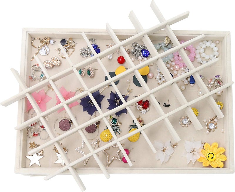 Stratalife Earring Organizer Stackable Jewelry Tray Drawer Organizer Removable Display Tray Organizer for Jewelry Necklace Earring Drawer Insert (40 Grid) - Image 4