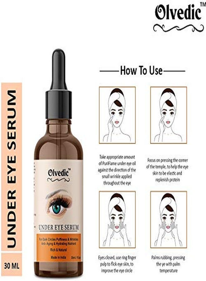 Olvedic 100% Pure Acid Hydra Boost Under Eye Recovery Serum, Reduces Dark Circles, Puffiness & Wrinkles-(30 ml) - Image 3
