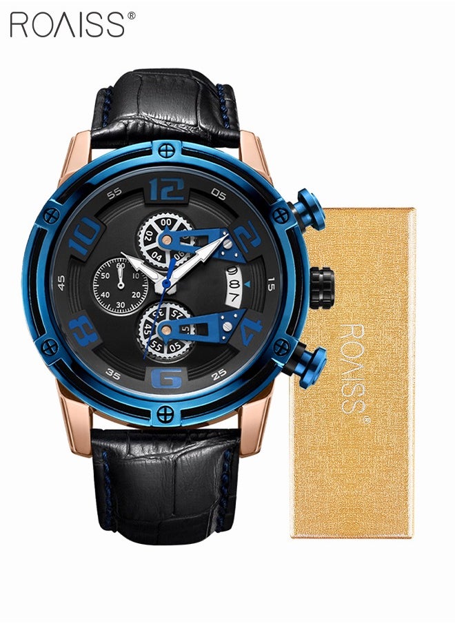 Men's Sports Multifunctional Chronograph Watch Luminous Quartz Watch with Leather Band Calendar Sports Business Work as Gift for Men - pzsku/Z88551773DAD308A8B62BZ/45/_/1735181741/7c8eea98-cb52-4508-8ccb-076dccf01e77