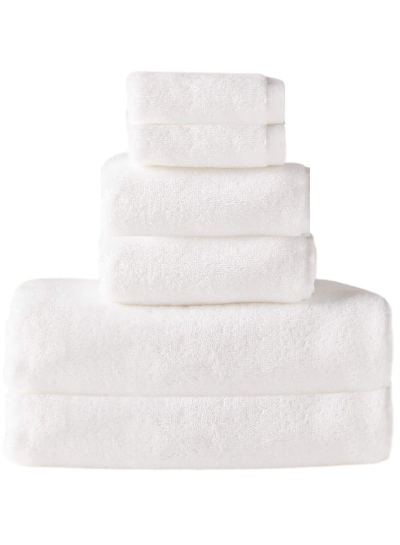 Pearl Coast 6 Pieces Luxury Towel Set Premium Cotton 550 GSM Ultra Soft and Highly Absorbent Expertly Woven for Durability Hotel And Spa Quality Towels 2 Bath Towel 70x150cm 2 Hand Towel 46x81cm 2 Face Towel 30X30cm White - Image 1
