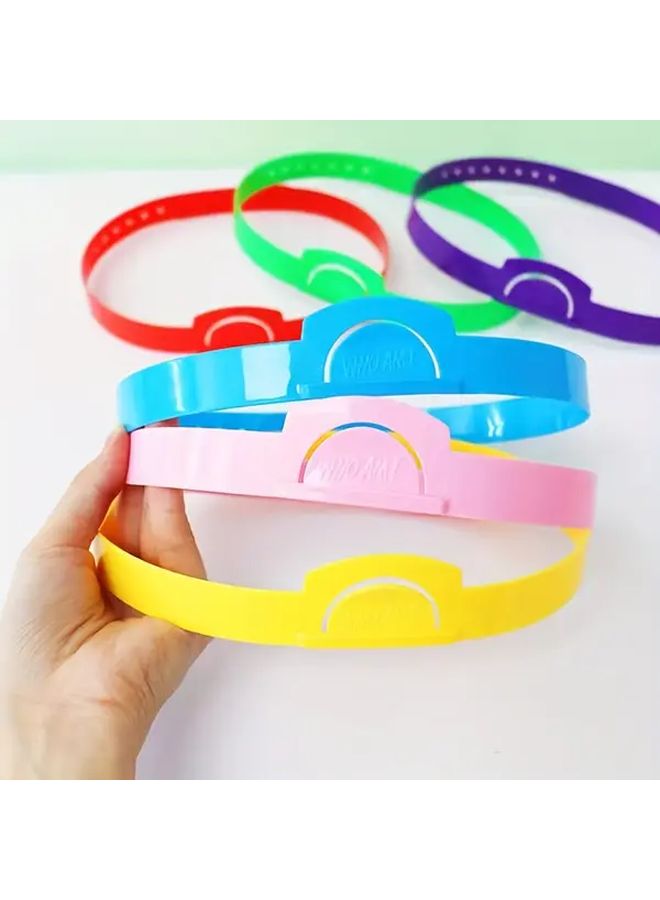 4 Green Adjustable Plastic Headbands for Classroom Games Party Activities - Image 1