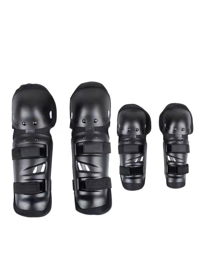Generic Knee Shin Guards Adult Knee Pads Protector Flexible Breathable Adjustable Elbow Armor for Motorcycle Motocross Racing Mountain Bike, 4 Pieces - Image 1