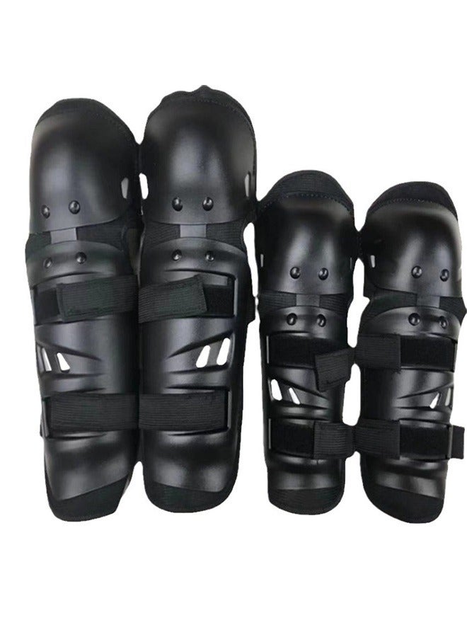Generic Knee Shin Guards Adult Knee Pads Protector Flexible Breathable Adjustable Elbow Armor for Motorcycle Motocross Racing Mountain Bike, 4 Pieces - Image 3