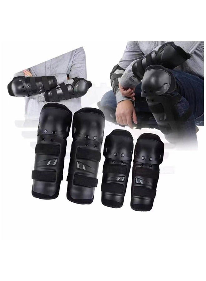 Generic Knee Shin Guards Adult Knee Pads Protector Flexible Breathable Adjustable Elbow Armor for Motorcycle Motocross Racing Mountain Bike, 4 Pieces - Image 4
