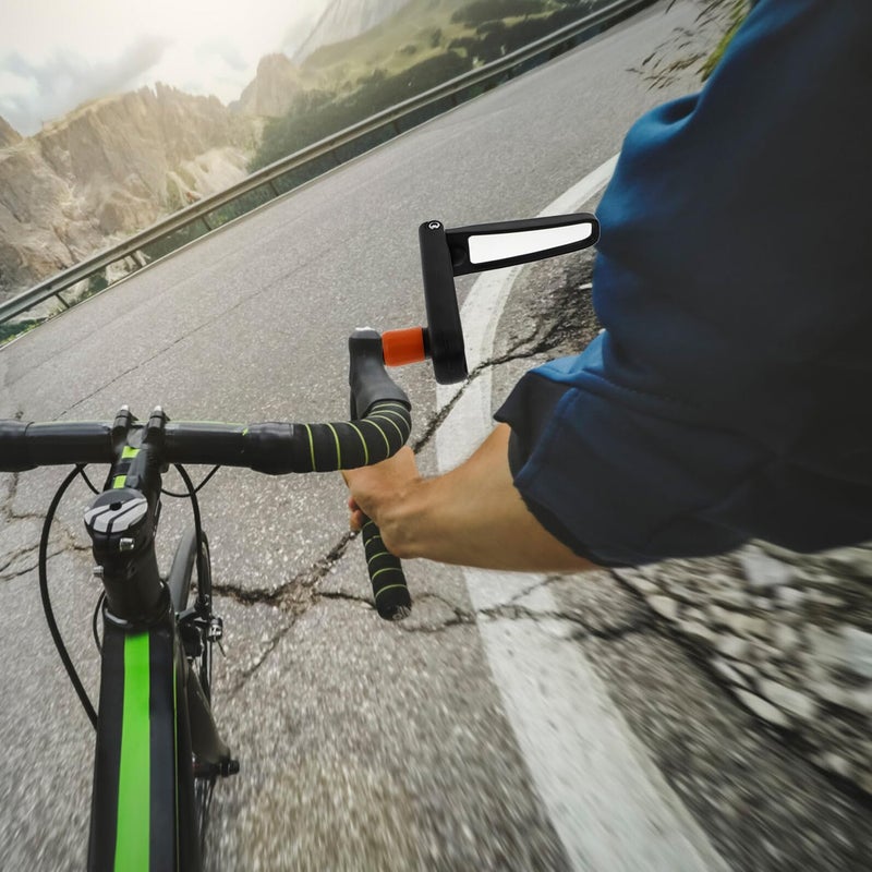 Black ABS Bicycle Rearview Mirror Handlebar Mount Scratch Resistant Lens for Mountain E Bikes Safe Cycling - Image 5